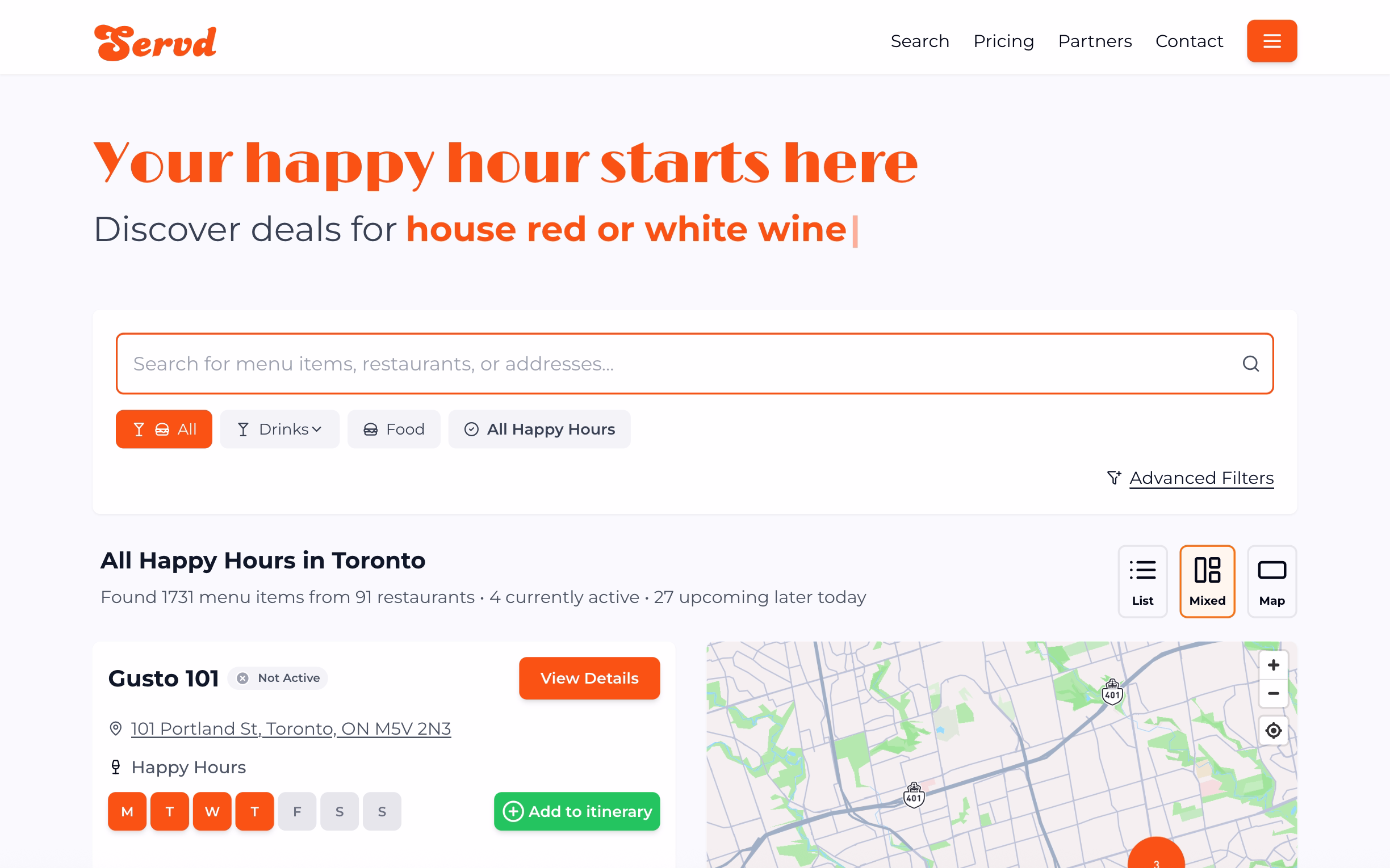 Servd website