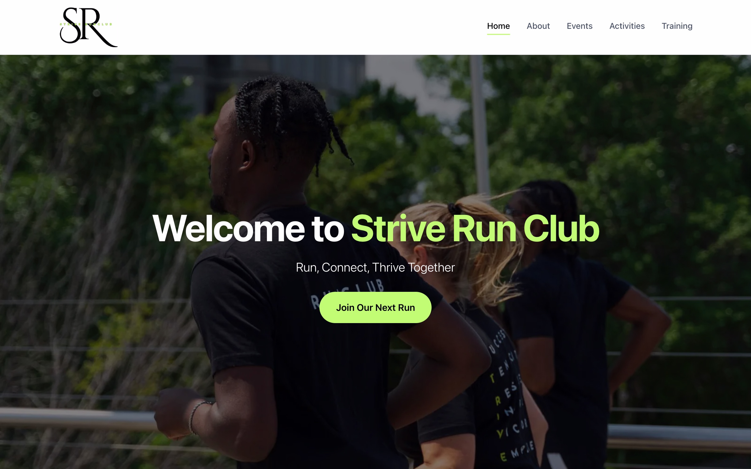 Strive Run Club website